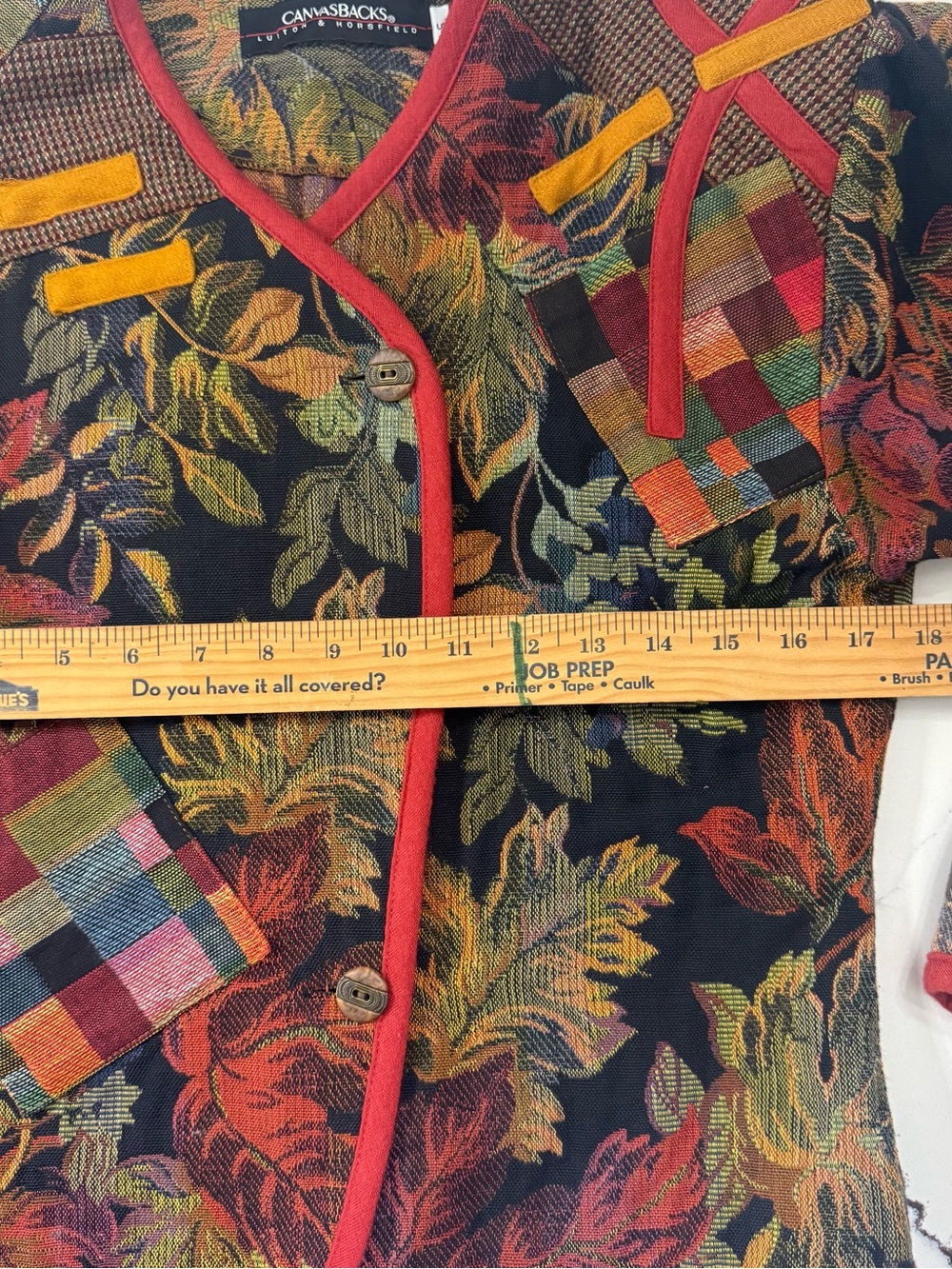 Floral Tapestry Button Front Jacket in Black and Multicolor - Picture 6 of 8